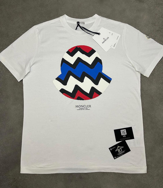 Moncler White Logo T-Shirt.